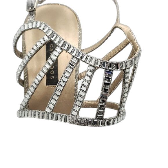 Sandals by Caparros, Silver with Rhinestones, Size 9 - Picture 7 of 7